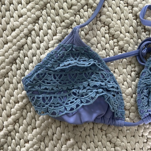 Periwinkle Crochet Lace Triangle Bikini Top | Triangle Bikini Top | Lace - Picture 3 of 5
